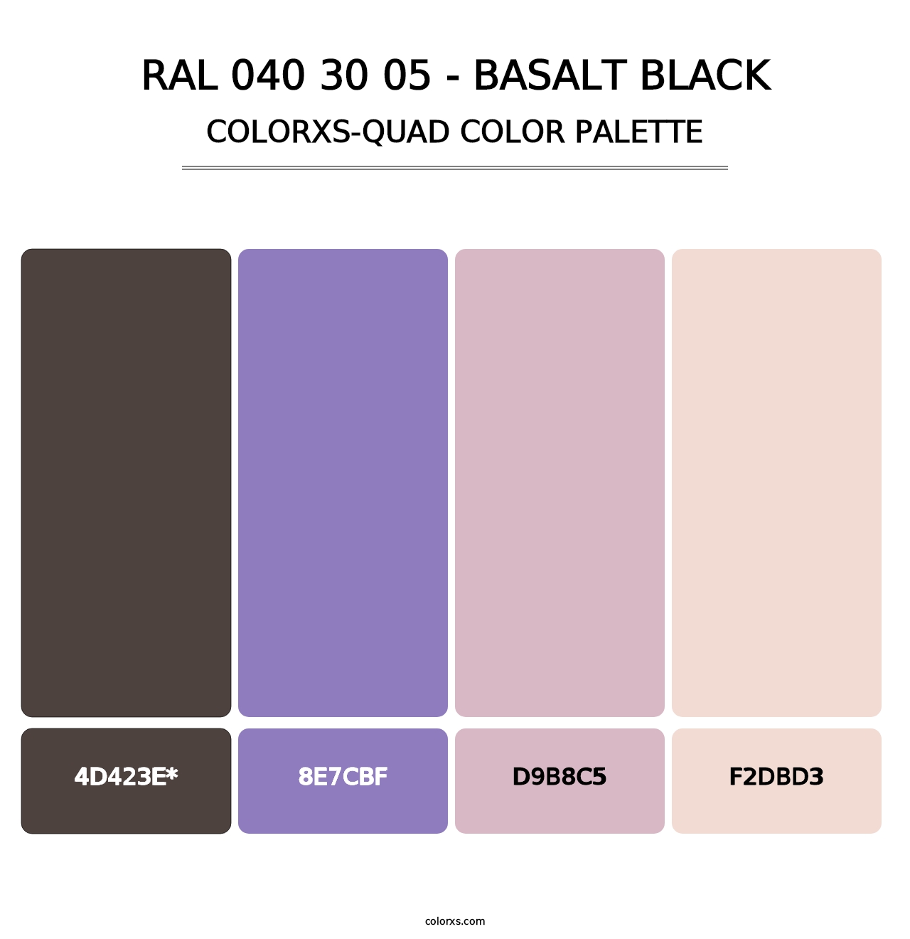 RAL 040 30 05 - Basalt Black - Colorxs Quad Palette