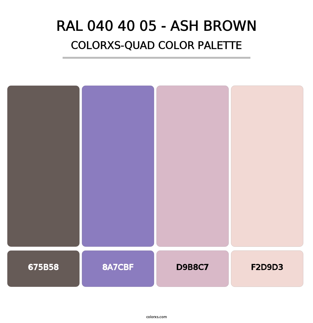 RAL 040 40 05 - Ash Brown - Colorxs Quad Palette