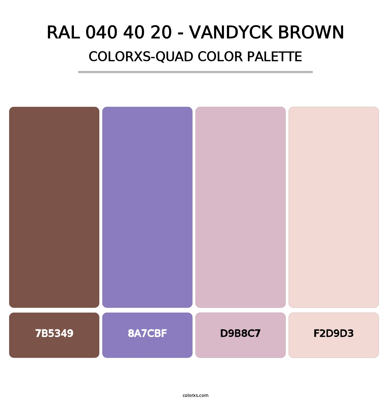 RAL 040 40 20 - Vandyck Brown - Colorxs Quad Palette
