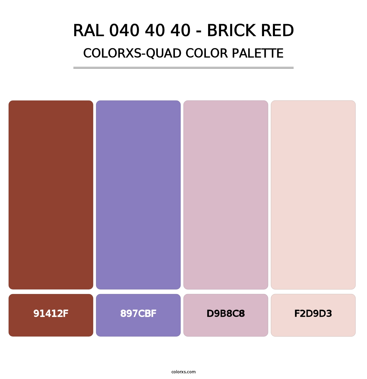 RAL 040 40 40 - Brick Red - Colorxs Quad Palette