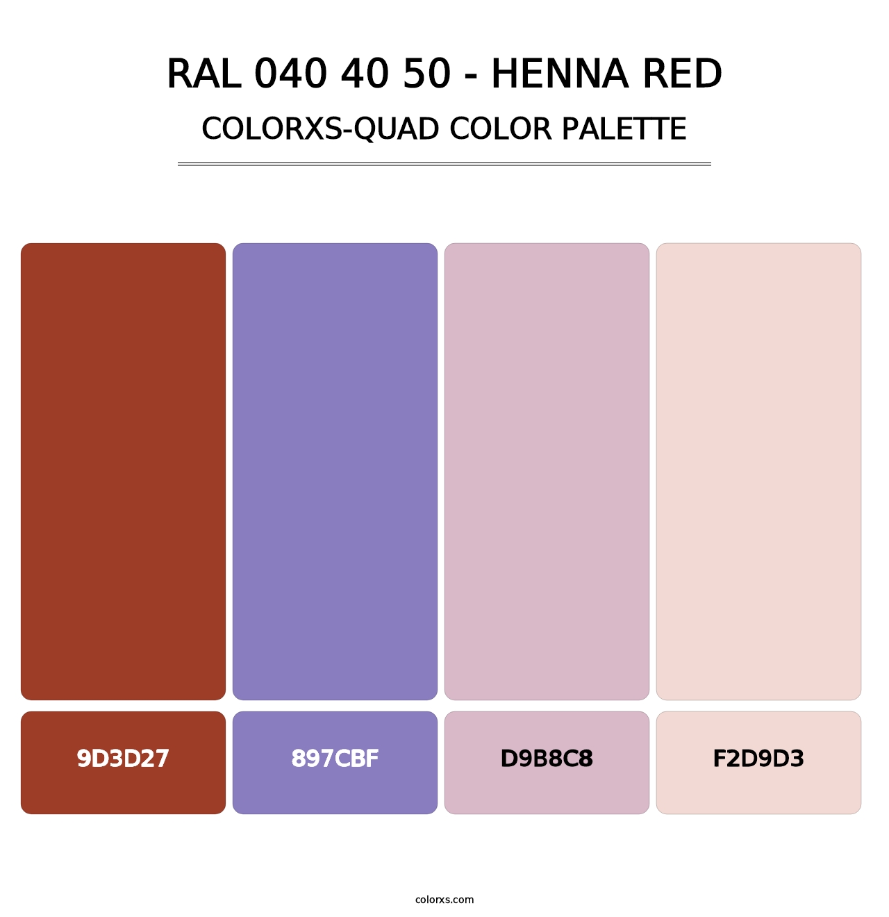 RAL 040 40 50 - Henna Red - Colorxs Quad Palette