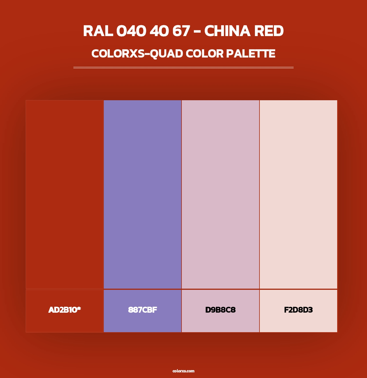 RAL 040 40 67 - China Red - Colorxs Quad Palette