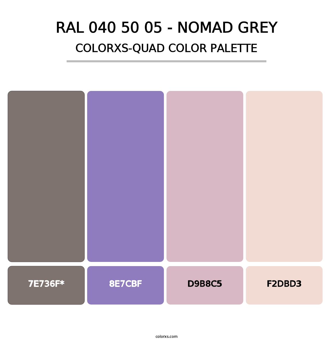 RAL 040 50 05 - Nomad Grey - Colorxs Quad Palette