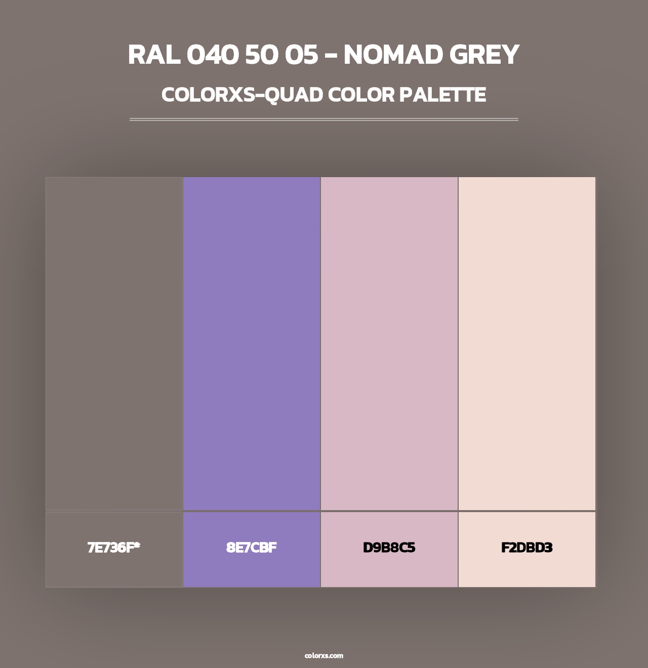 RAL 040 50 05 - Nomad Grey - Colorxs Quad Palette