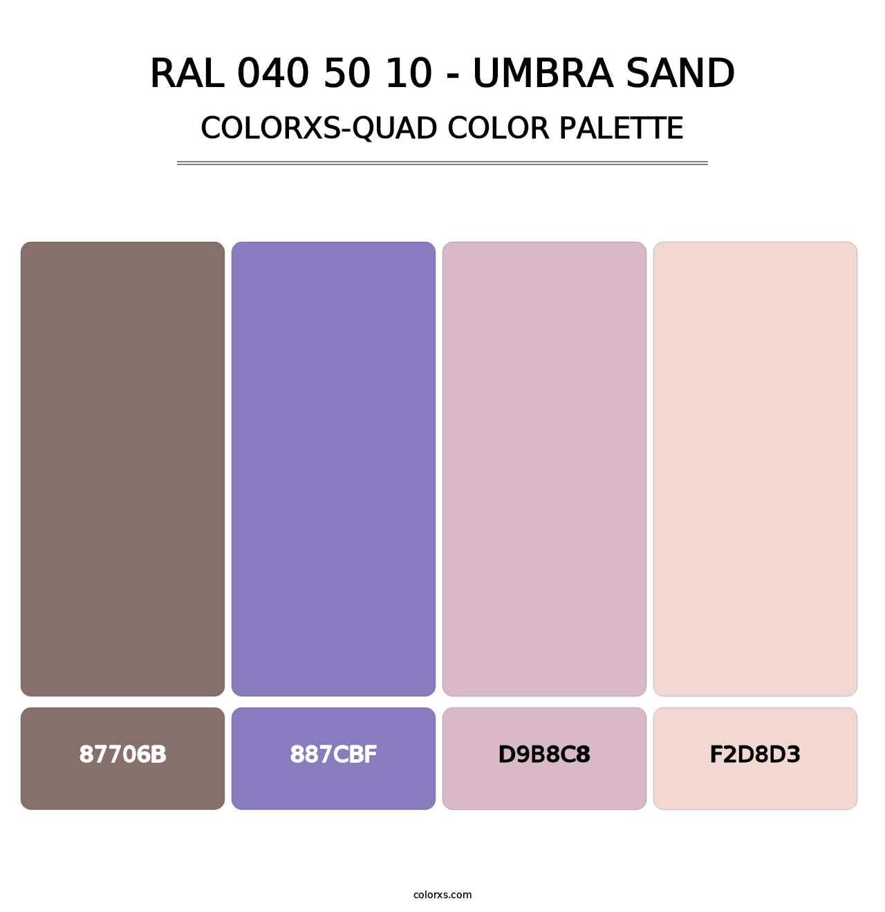 RAL 040 50 10 - Umbra Sand - Colorxs Quad Palette