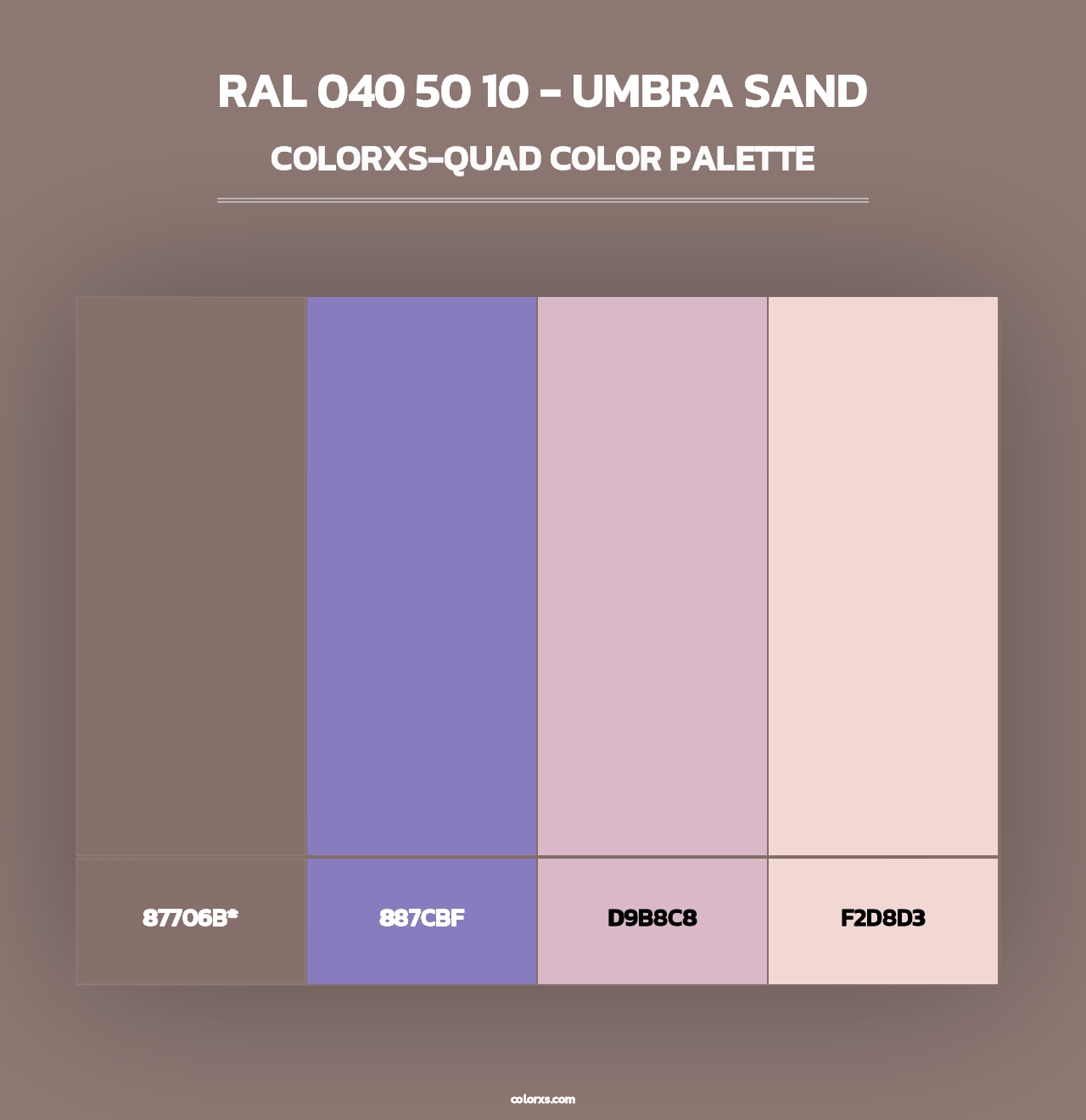 RAL 040 50 10 - Umbra Sand - Colorxs Quad Palette
