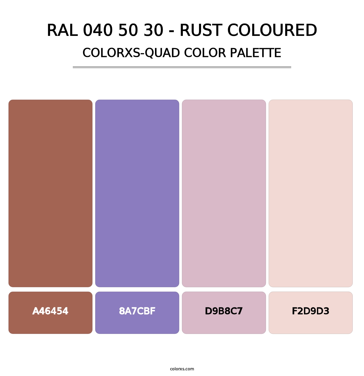 RAL 040 50 30 - Rust Coloured - Colorxs Quad Palette