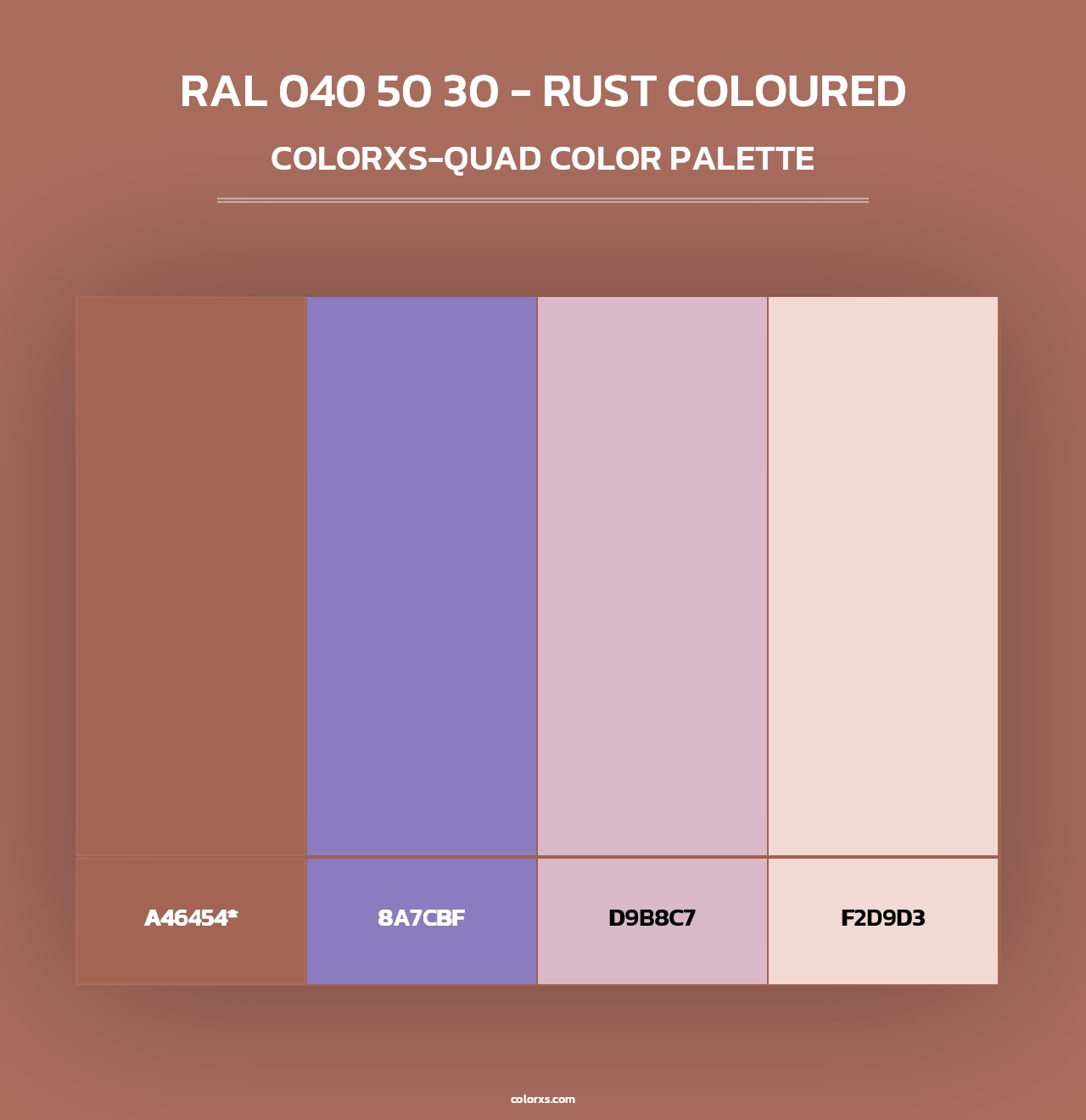RAL 040 50 30 - Rust Coloured - Colorxs Quad Palette