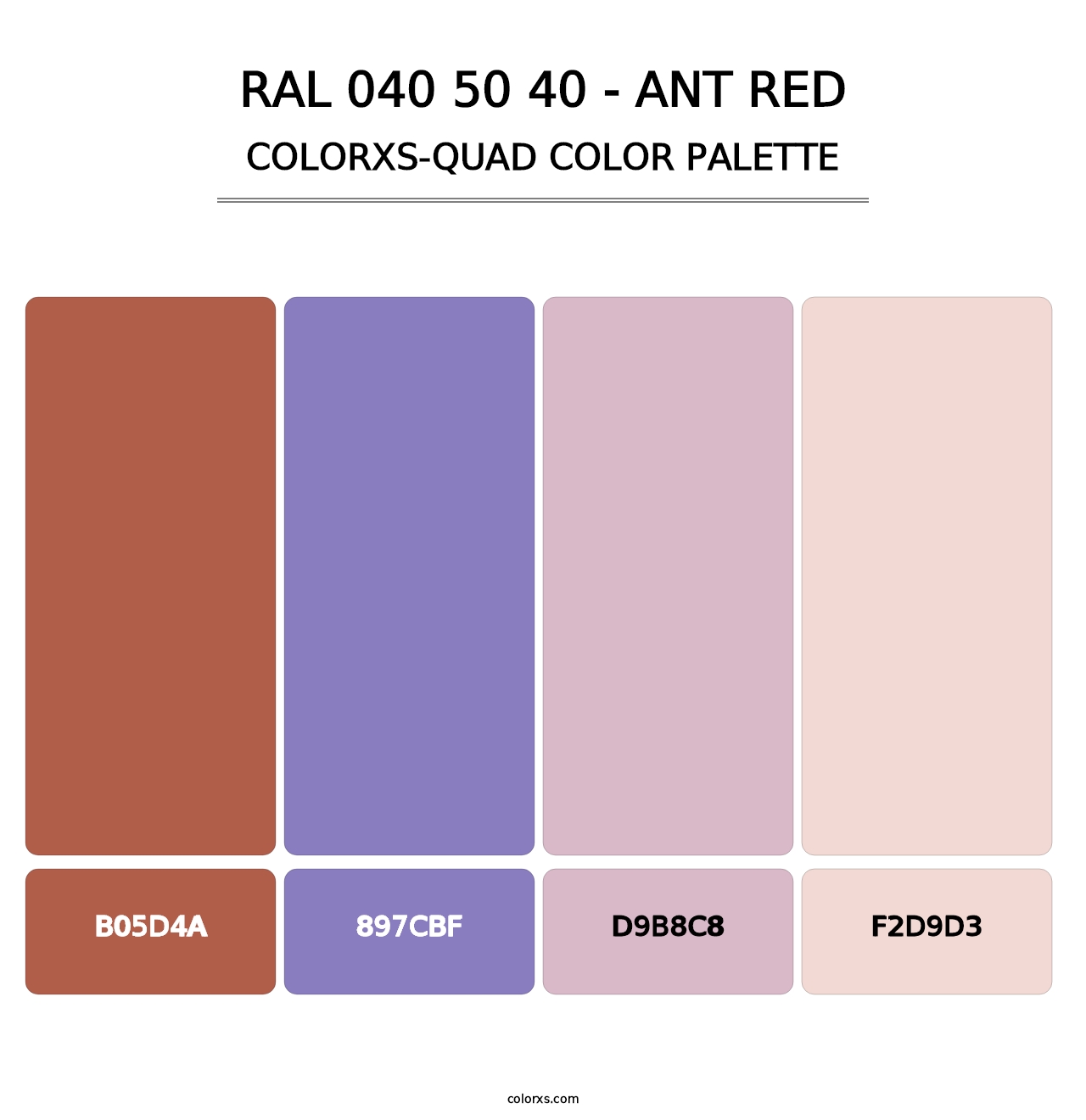 RAL 040 50 40 - Ant Red - Colorxs Quad Palette
