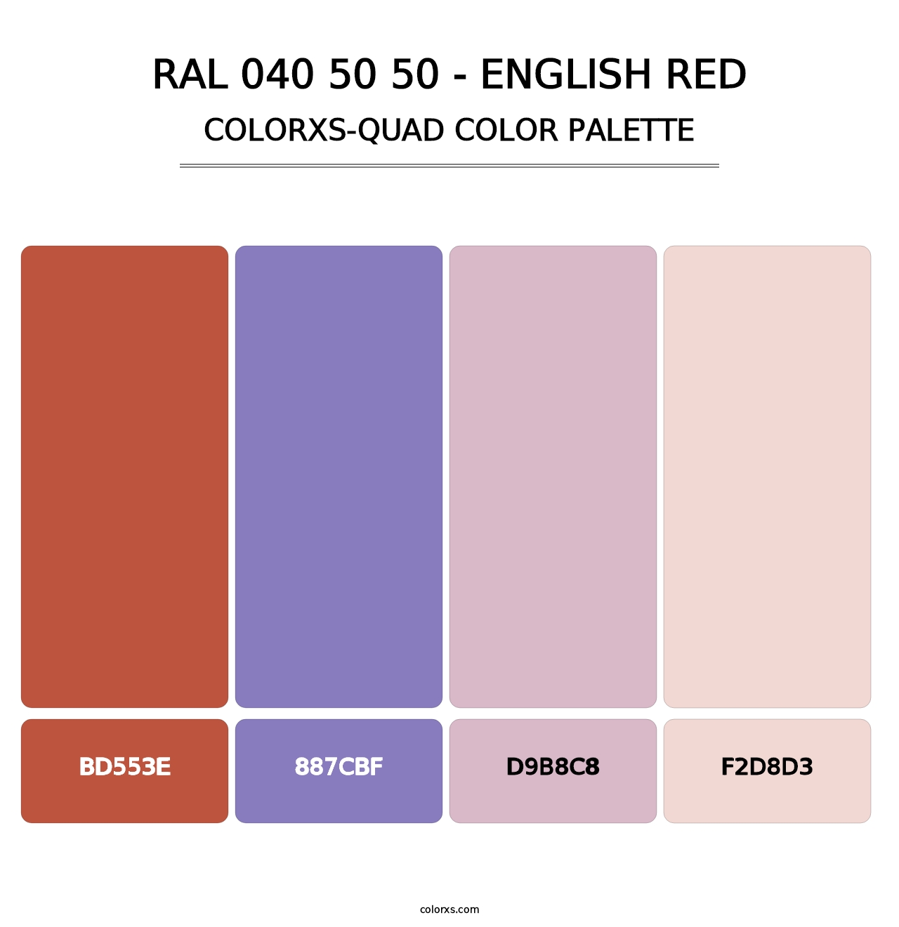 RAL 040 50 50 - English Red - Colorxs Quad Palette