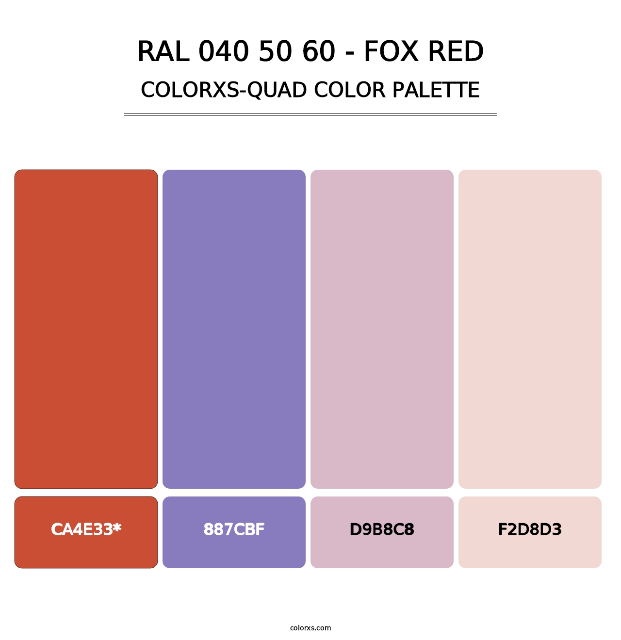RAL 040 50 60 - Fox Red - Colorxs Quad Palette
