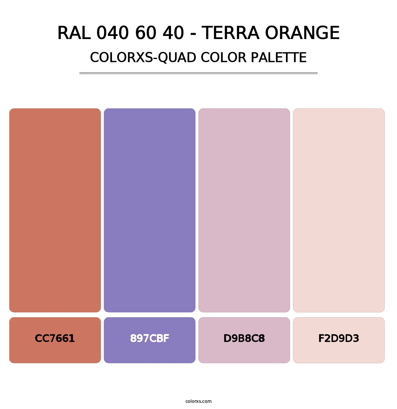 RAL 040 60 40 - Terra Orange - Colorxs Quad Palette