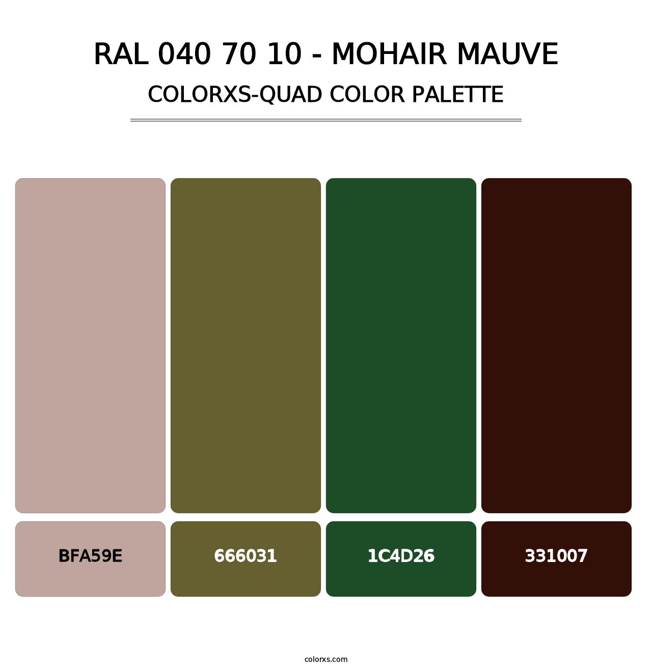 RAL 040 70 10 - Mohair Mauve - Colorxs Quad Palette