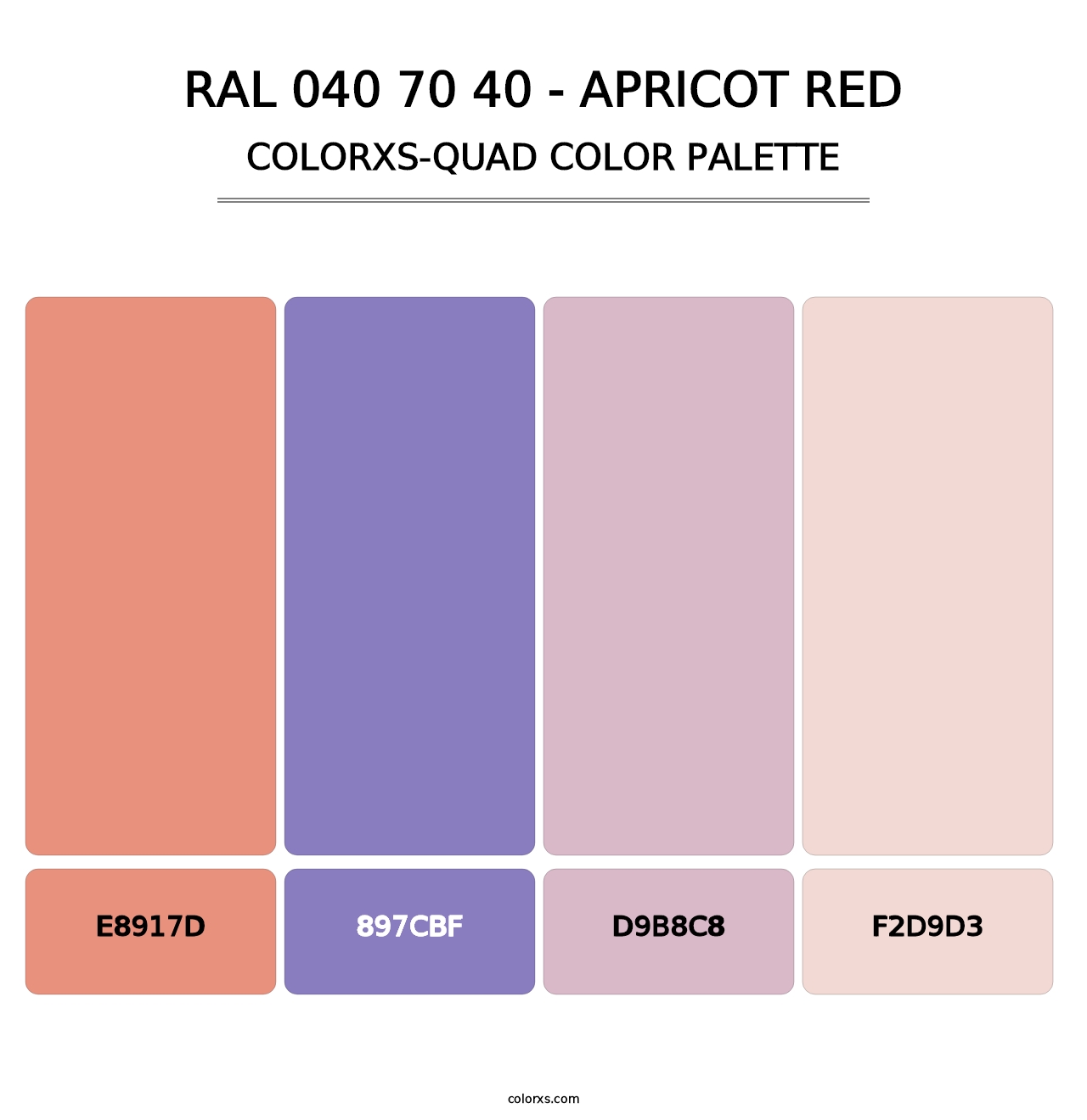 RAL 040 70 40 - Apricot Red - Colorxs Quad Palette