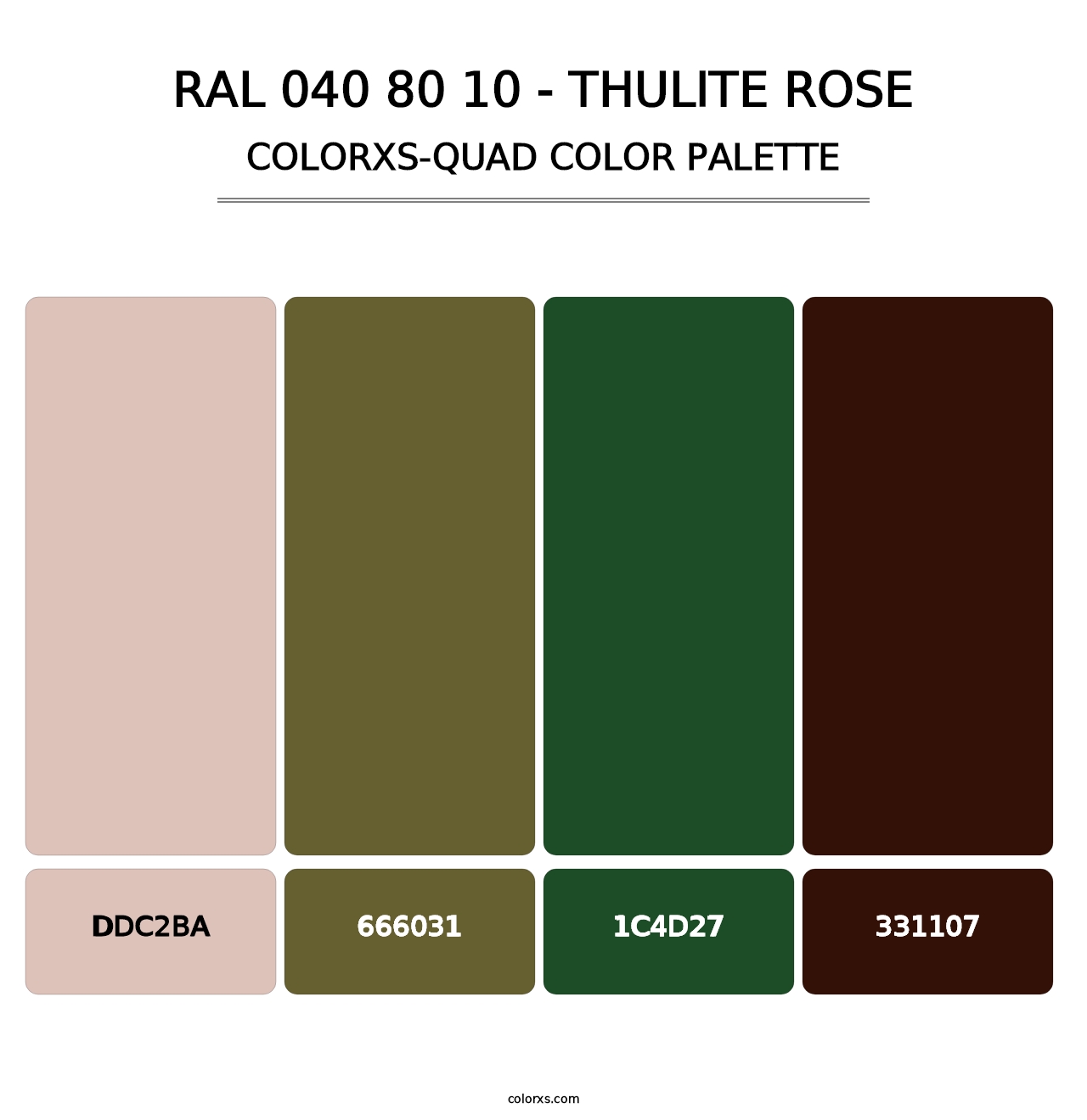 RAL 040 80 10 - Thulite Rose - Colorxs Quad Palette