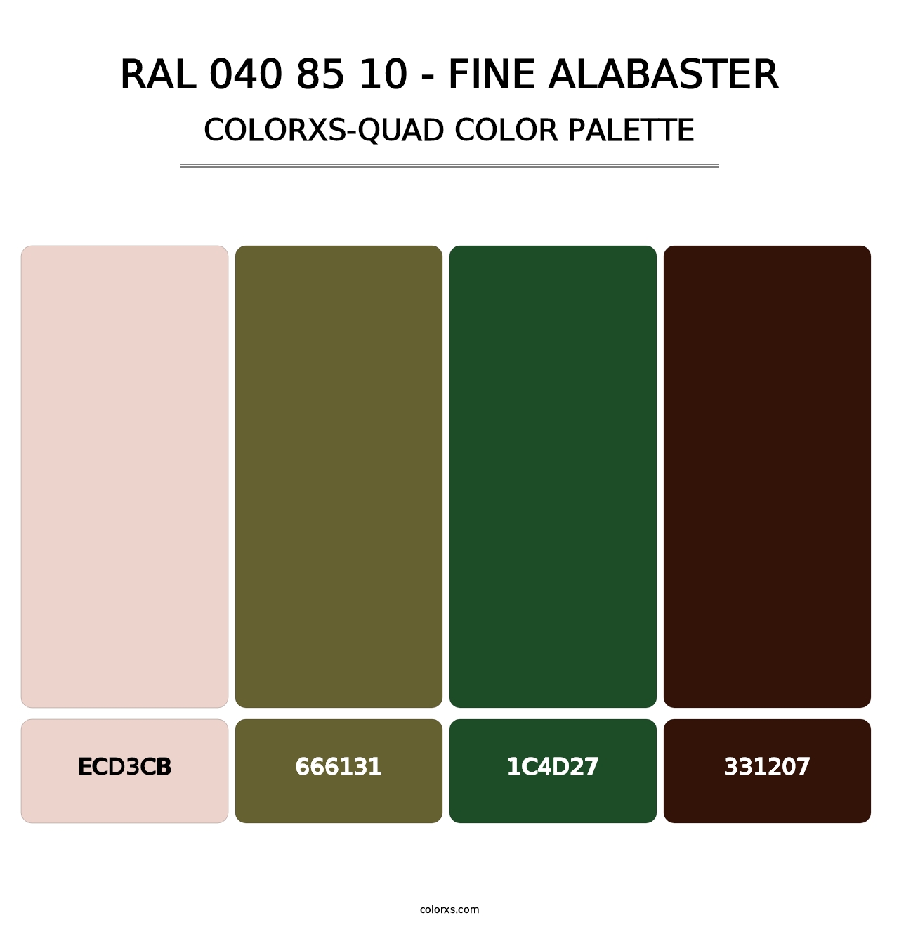 RAL 040 85 10 - Fine Alabaster - Colorxs Quad Palette