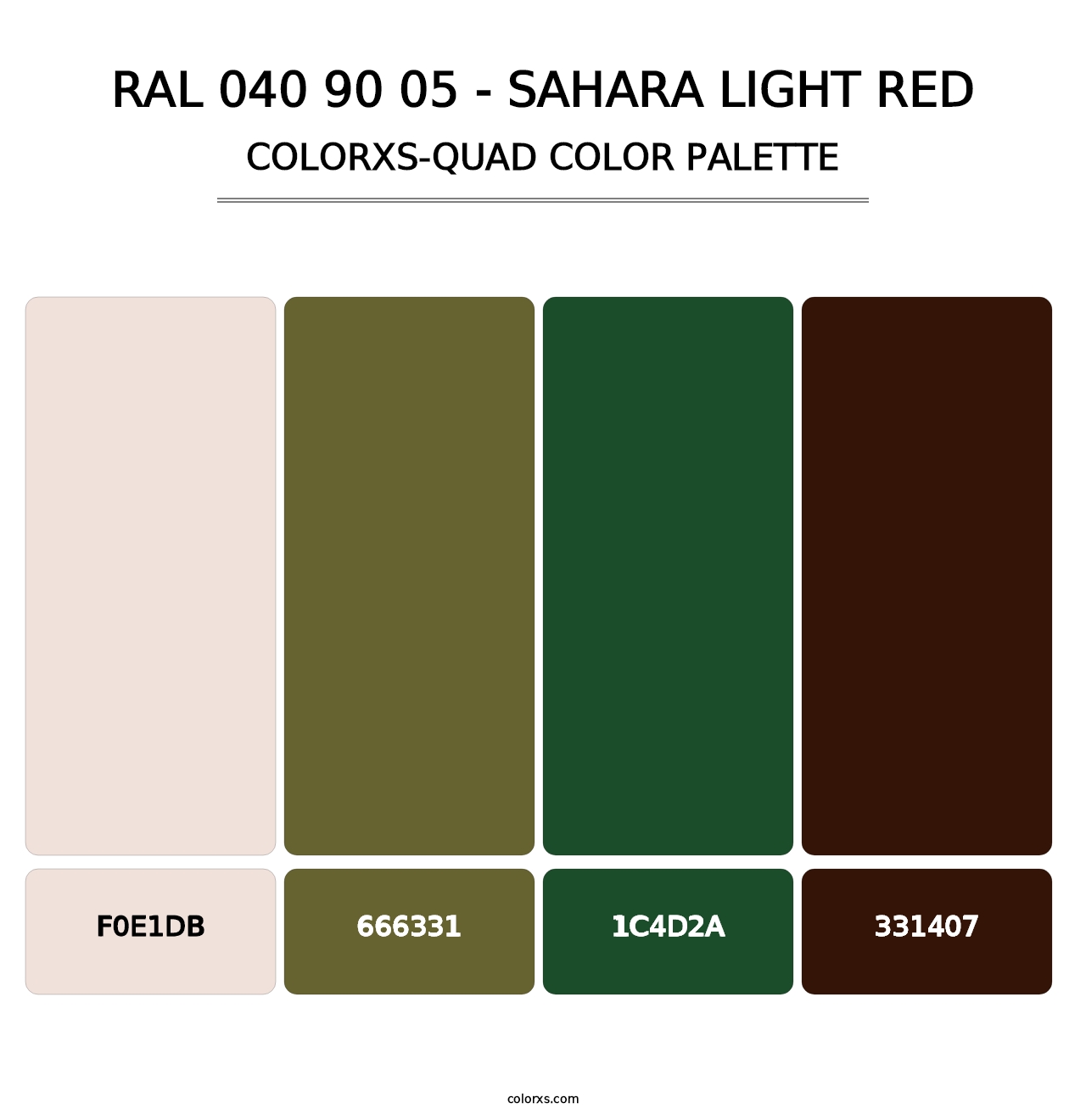 RAL 040 90 05 - Sahara Light Red - Colorxs Quad Palette