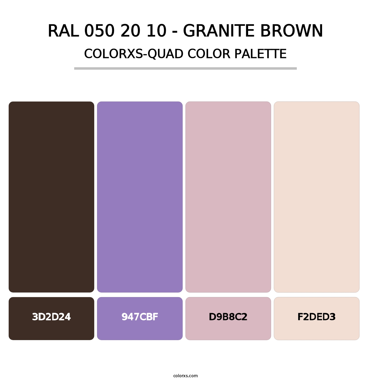 RAL 050 20 10 - Granite Brown - Colorxs Quad Palette