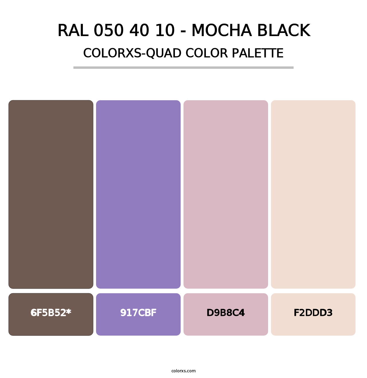 RAL 050 40 10 - Mocha Black - Colorxs Quad Palette