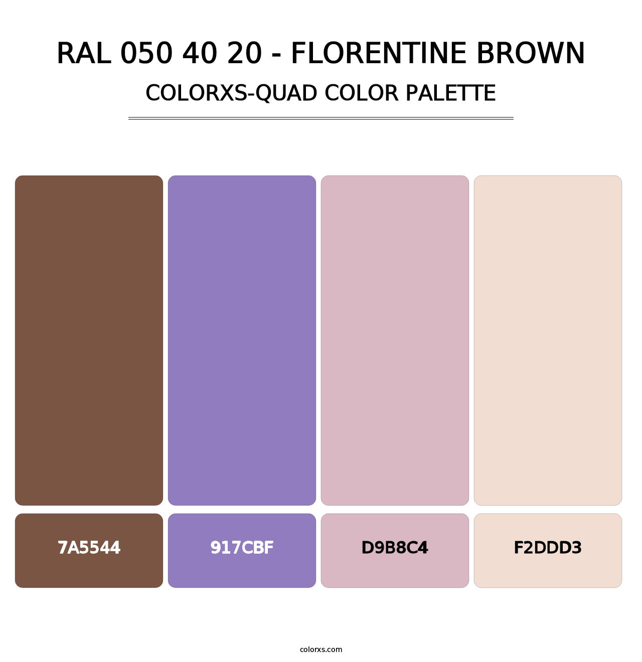 RAL 050 40 20 - Florentine Brown - Colorxs Quad Palette