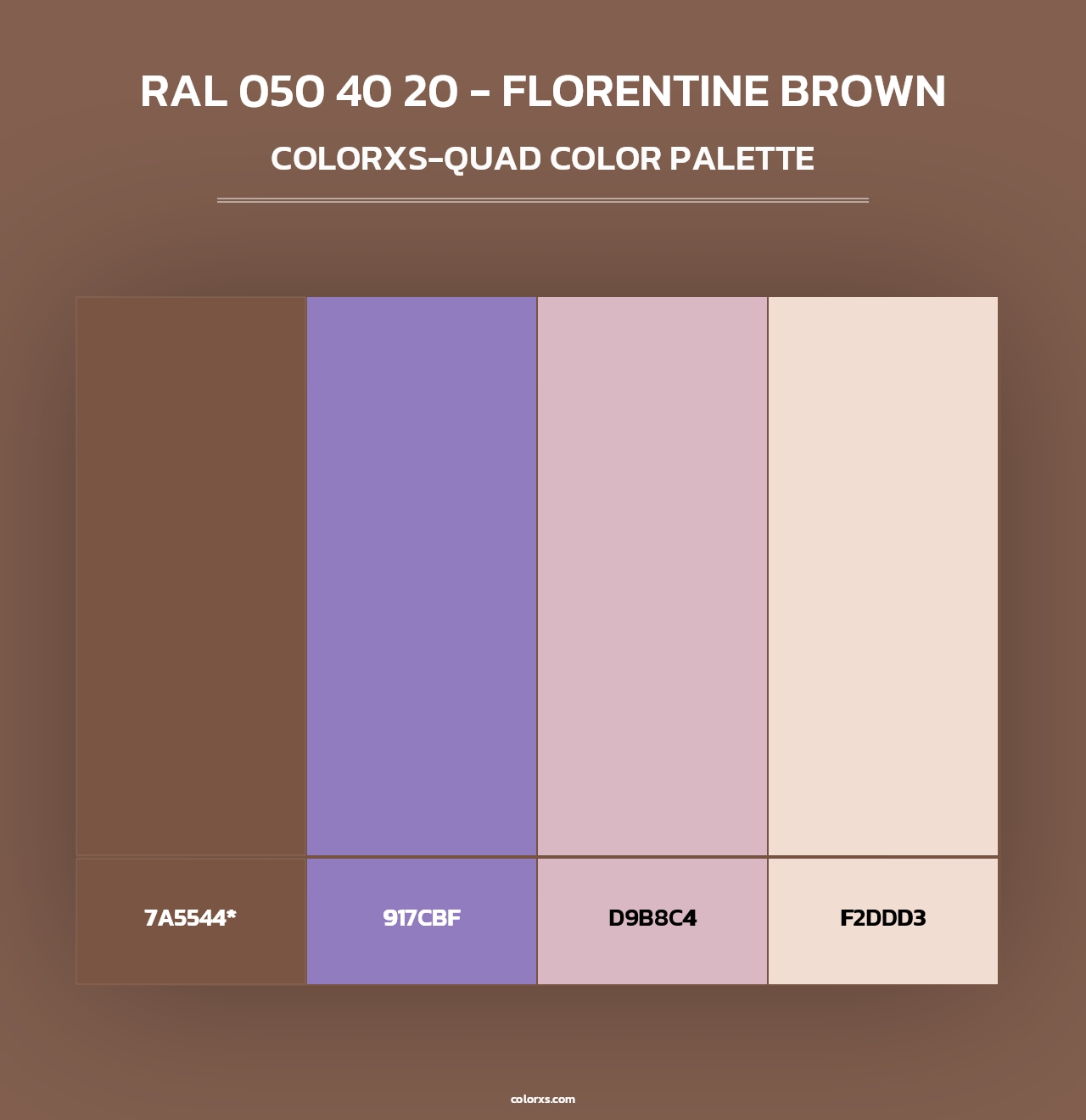 RAL 050 40 20 - Florentine Brown - Colorxs Quad Palette