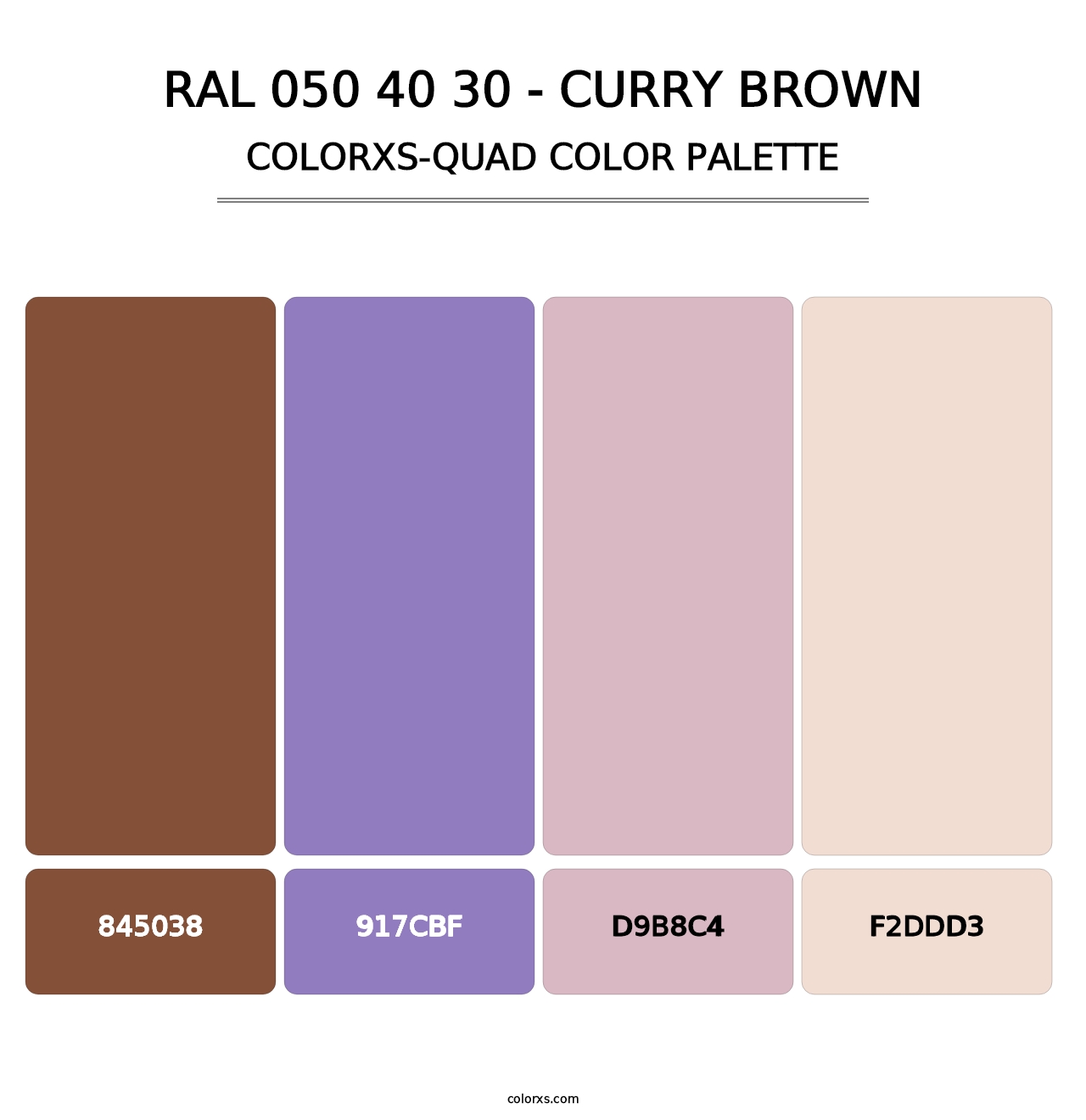 RAL 050 40 30 - Curry Brown - Colorxs Quad Palette