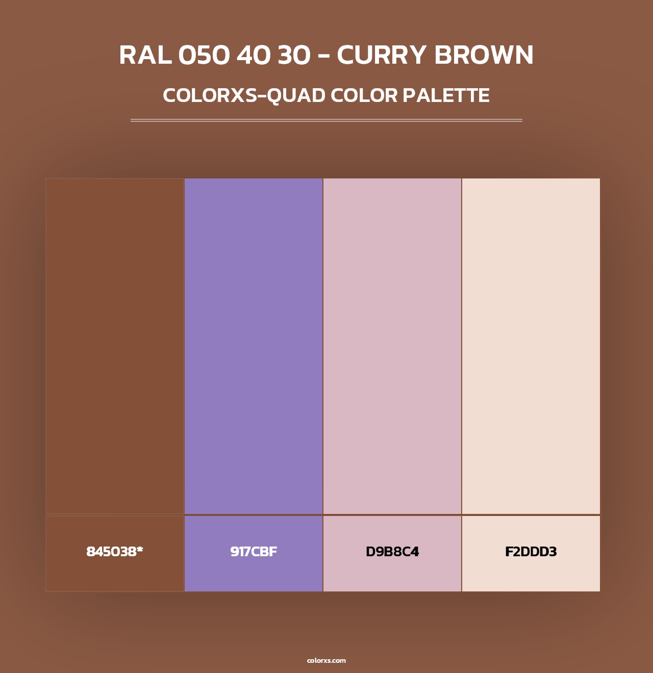 RAL 050 40 30 - Curry Brown - Colorxs Quad Palette