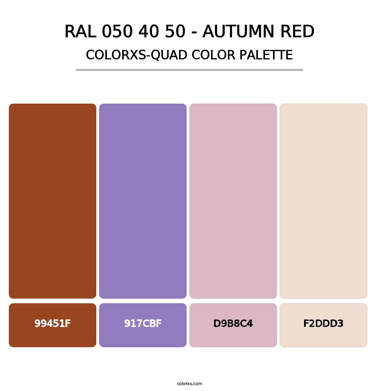 RAL 050 40 50 - Autumn Red - Colorxs Quad Palette