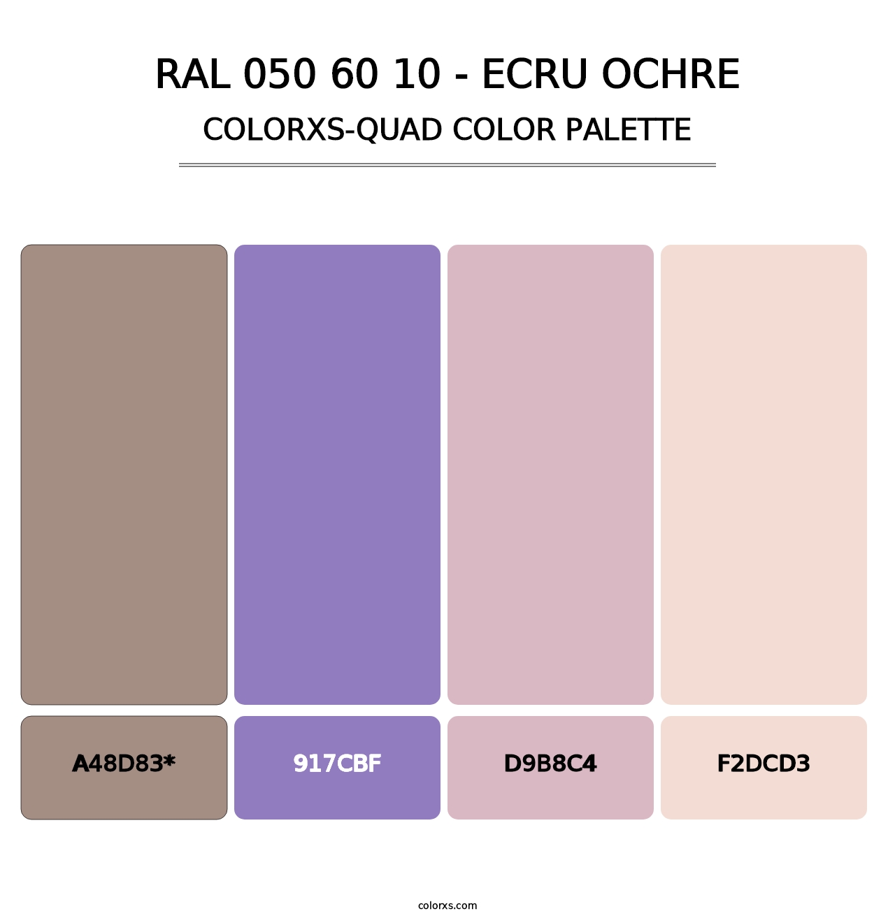RAL 050 60 10 - Ecru Ochre - Colorxs Quad Palette