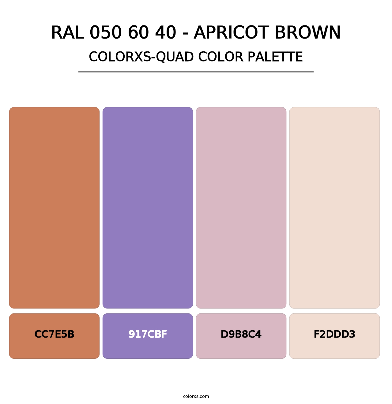 RAL 050 60 40 - Apricot Brown - Colorxs Quad Palette