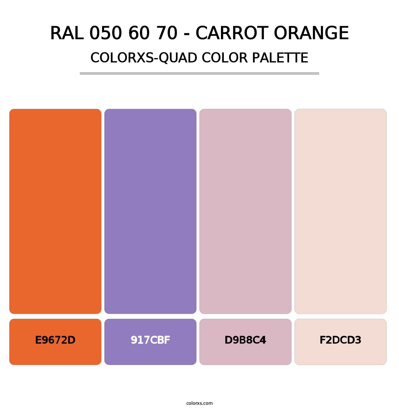 RAL 050 60 70 - Carrot Orange - Colorxs Quad Palette