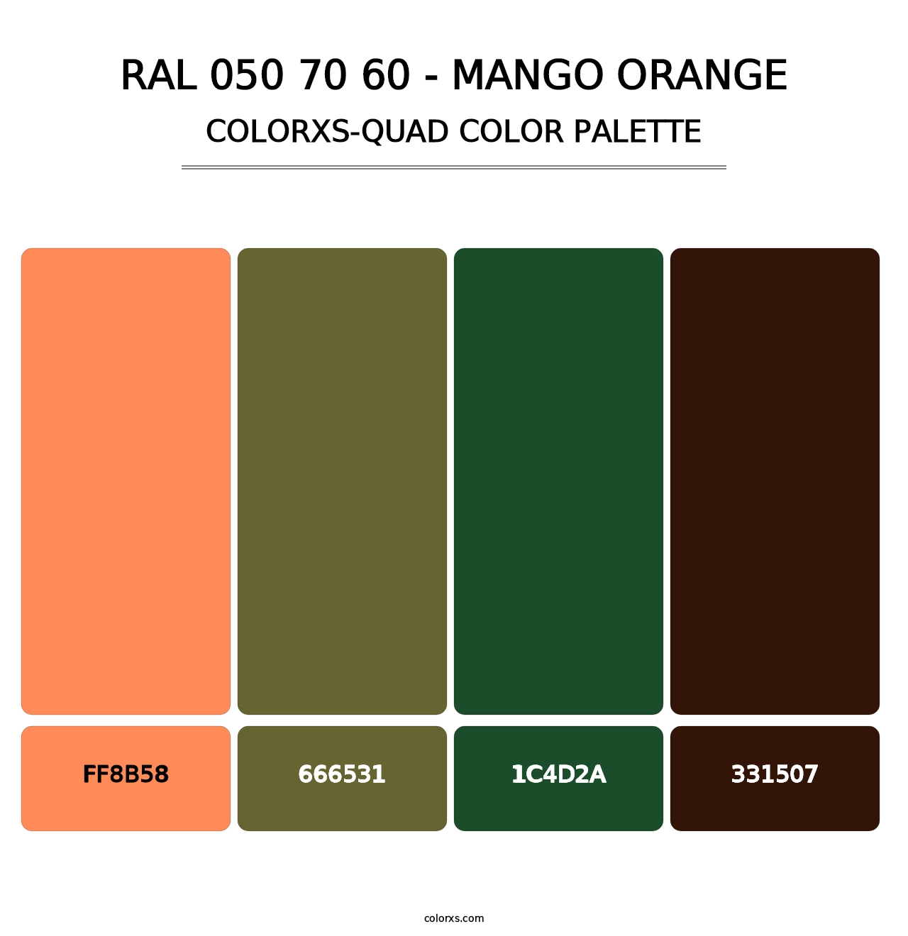 RAL 050 70 60 - Mango Orange - Colorxs Quad Palette