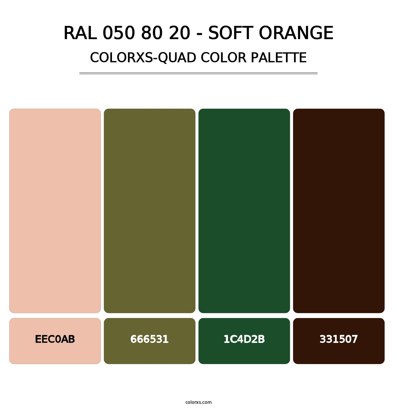 RAL 050 80 20 - Soft Orange - Colorxs Quad Palette