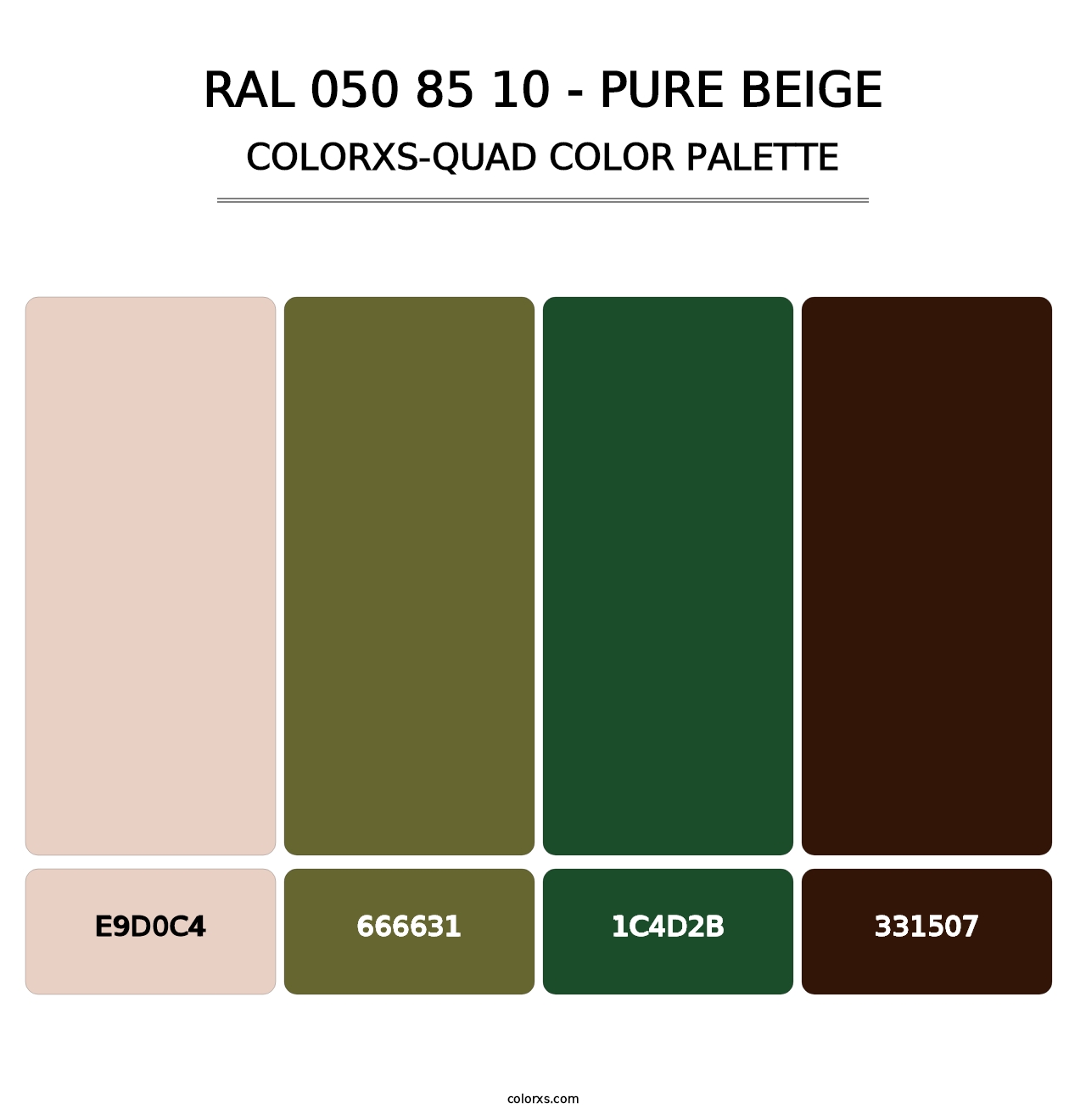 RAL 050 85 10 - Pure Beige - Colorxs Quad Palette