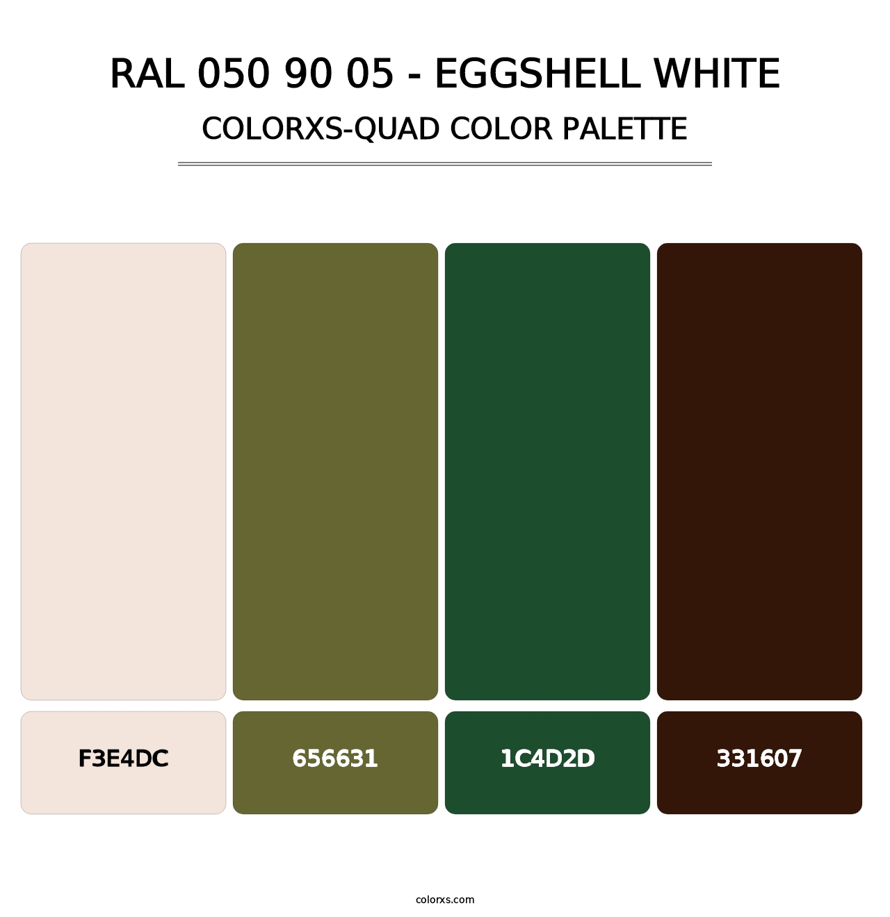 RAL 050 90 05 - Eggshell White - Colorxs Quad Palette