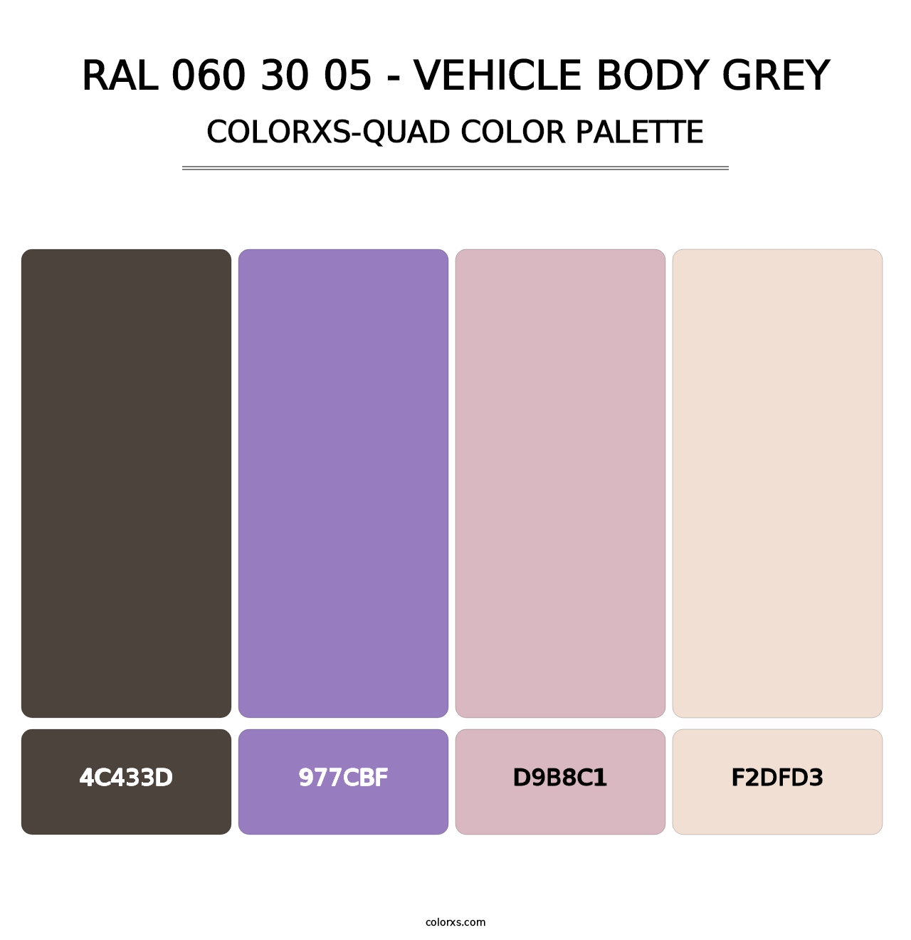 RAL 060 30 05 - Vehicle Body Grey - Colorxs Quad Palette
