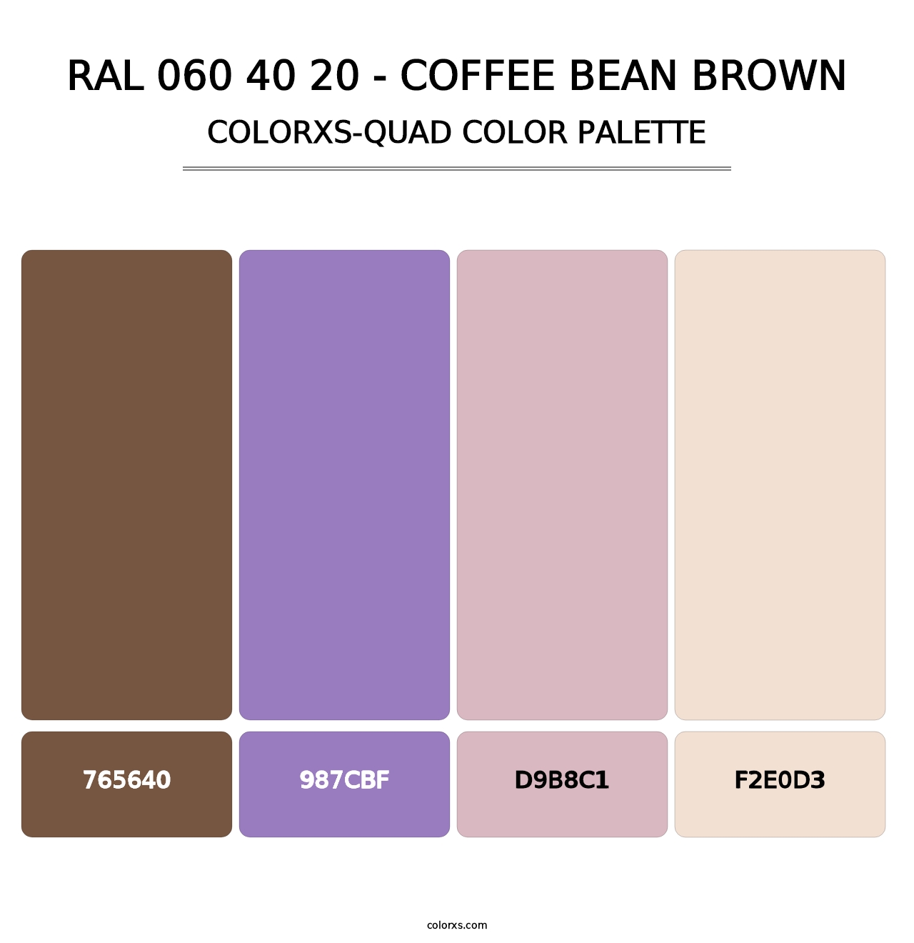 RAL 060 40 20 - Coffee Bean Brown - Colorxs Quad Palette