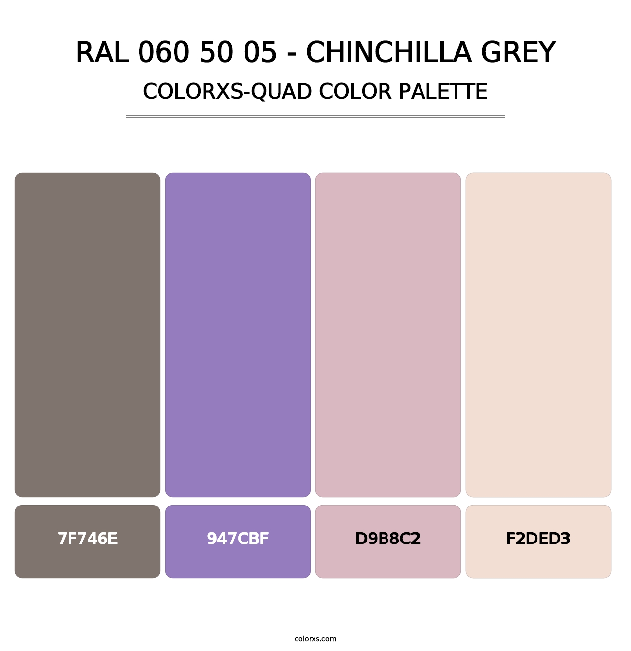 RAL 060 50 05 - Chinchilla Grey - Colorxs Quad Palette