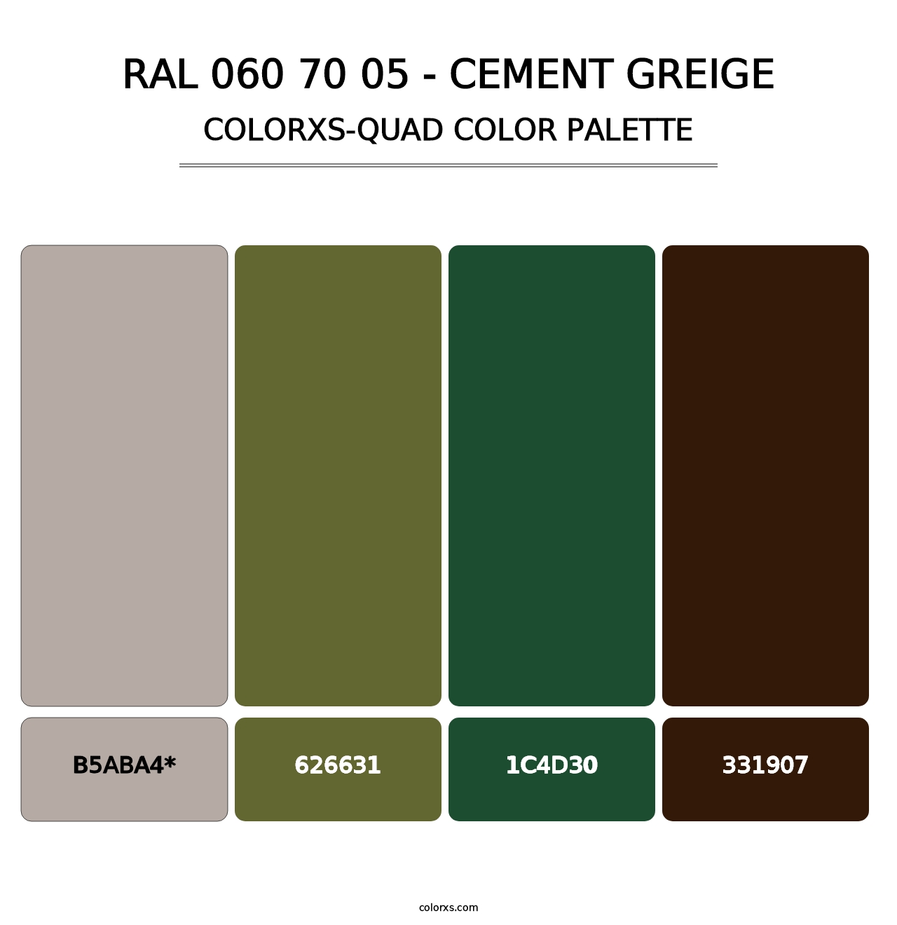 RAL 060 70 05 - Cement Greige - Colorxs Quad Palette