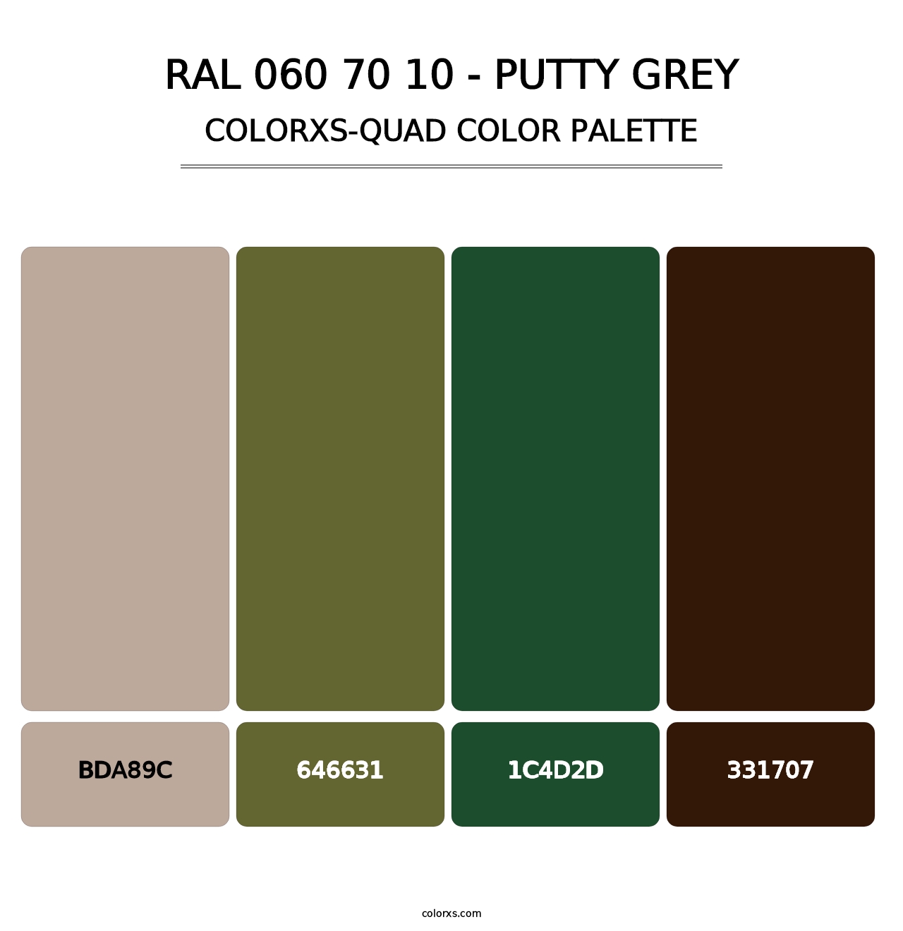 RAL 060 70 10 - Putty Grey - Colorxs Quad Palette