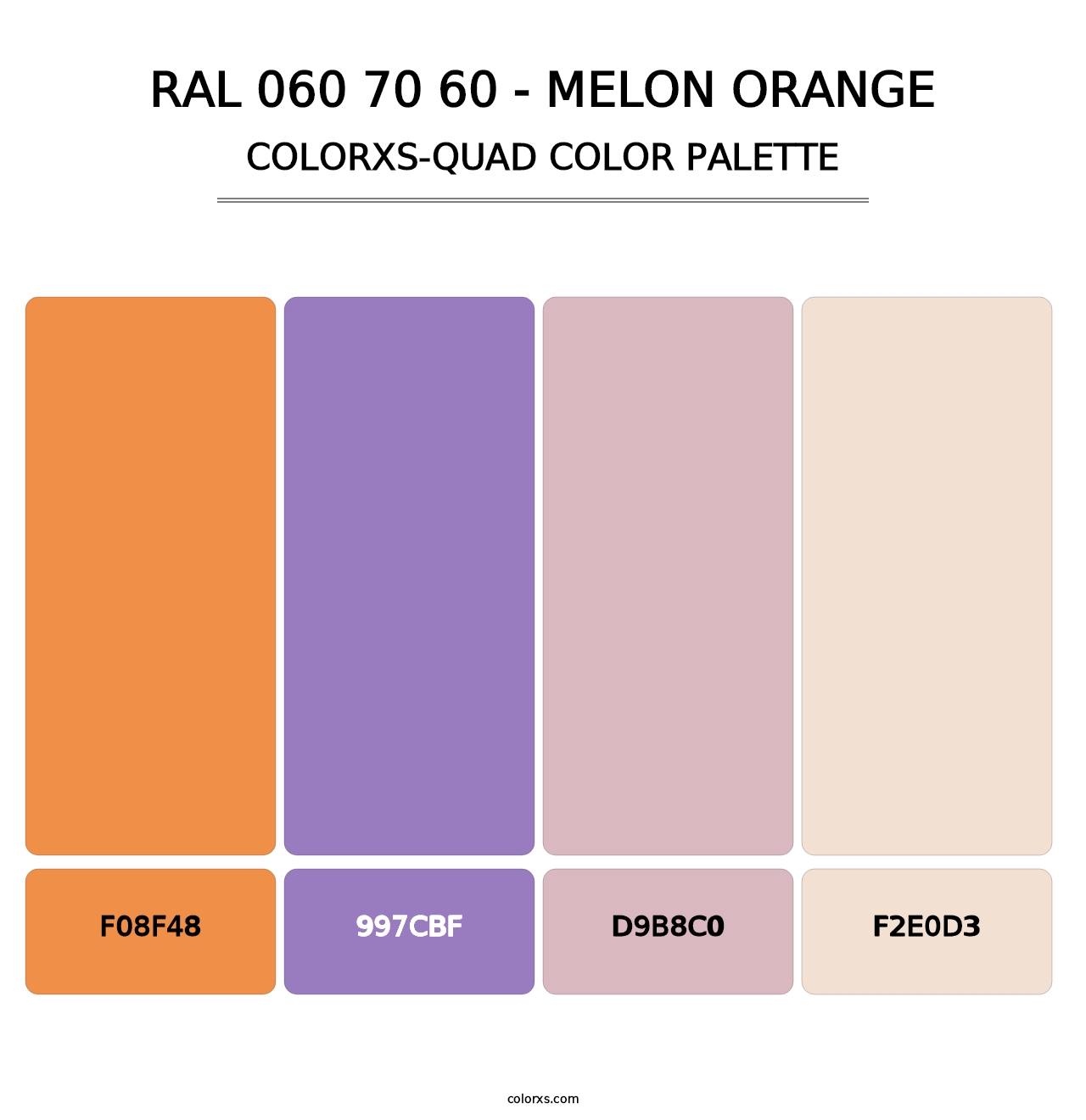 RAL 060 70 60 - Melon Orange - Colorxs Quad Palette