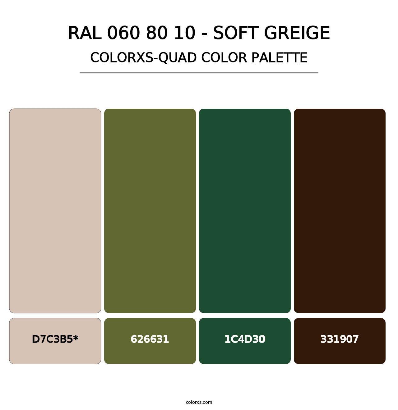 RAL 060 80 10 - Soft Greige - Colorxs Quad Palette