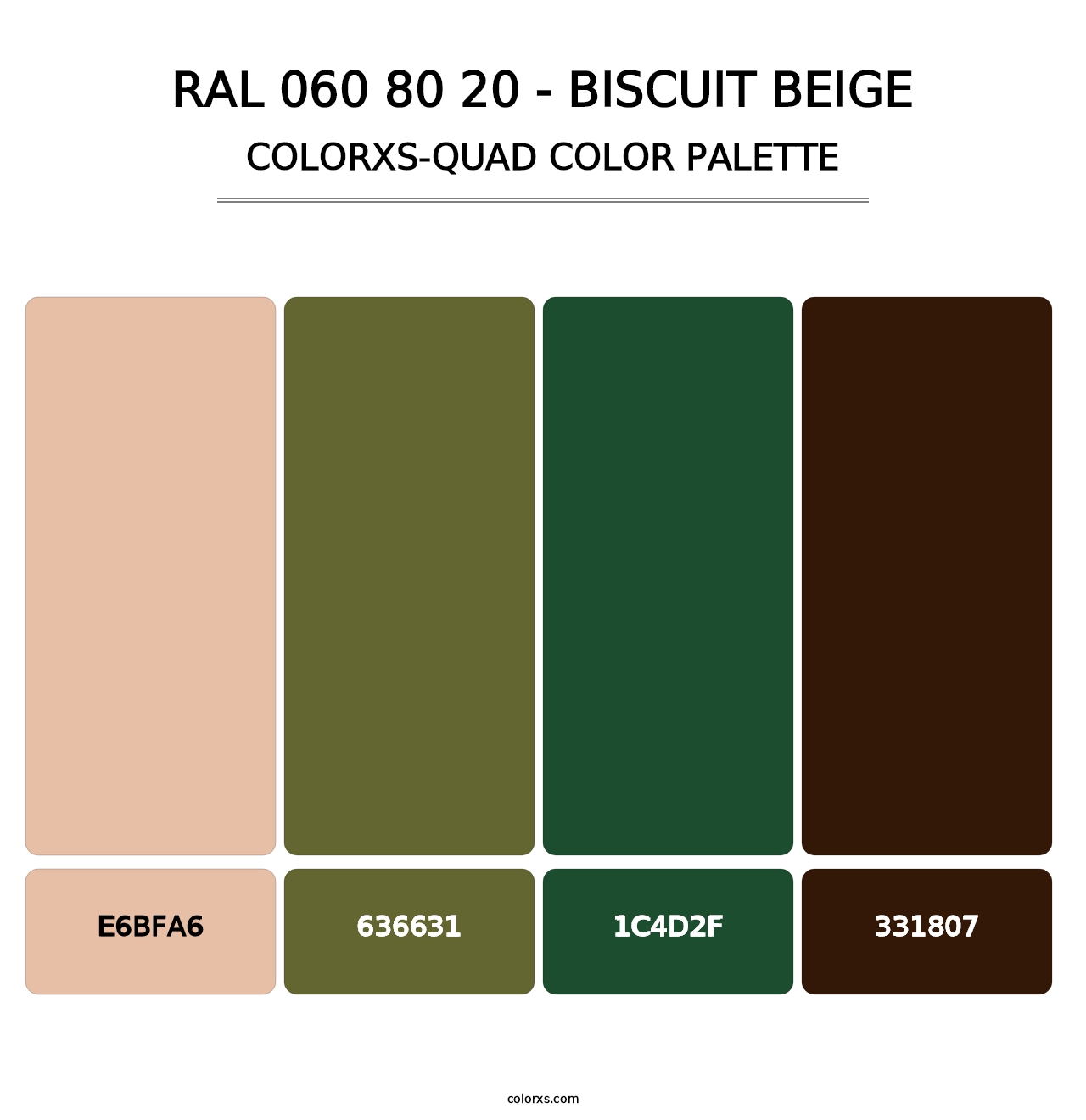 RAL 060 80 20 - Biscuit Beige - Colorxs Quad Palette