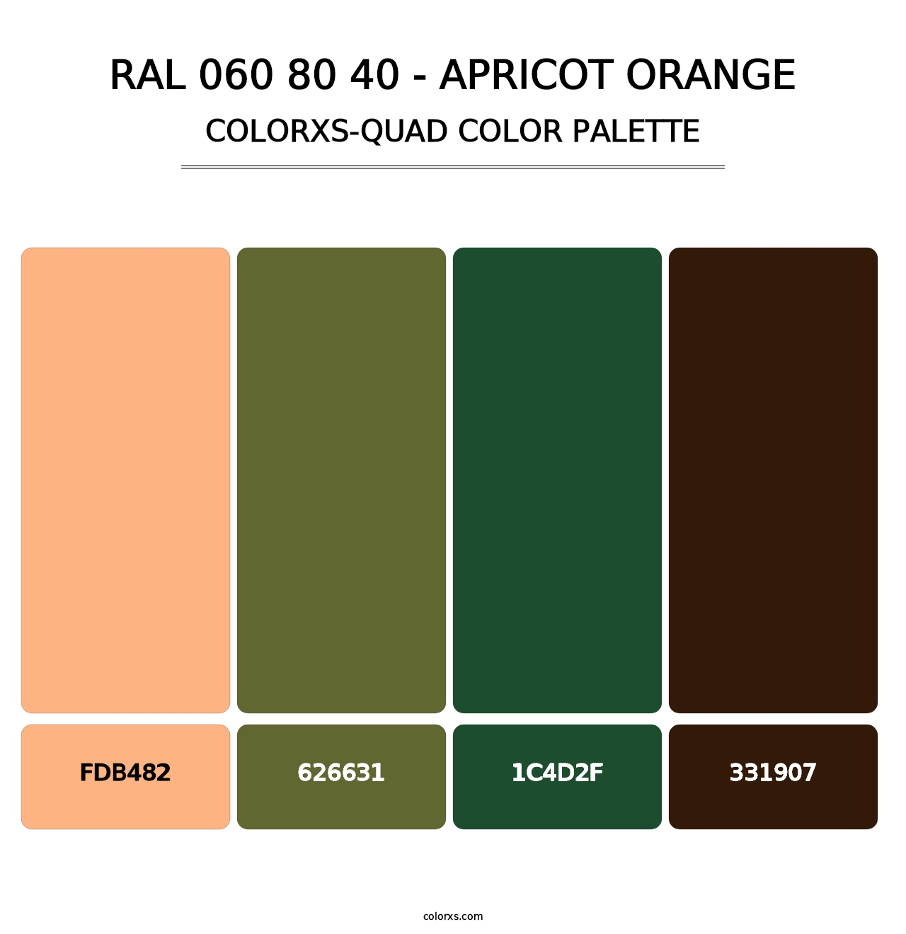 RAL 060 80 40 - Apricot Orange - Colorxs Quad Palette