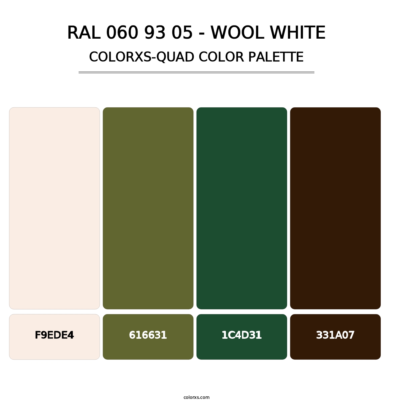 RAL 060 93 05 - Wool White - Colorxs Quad Palette