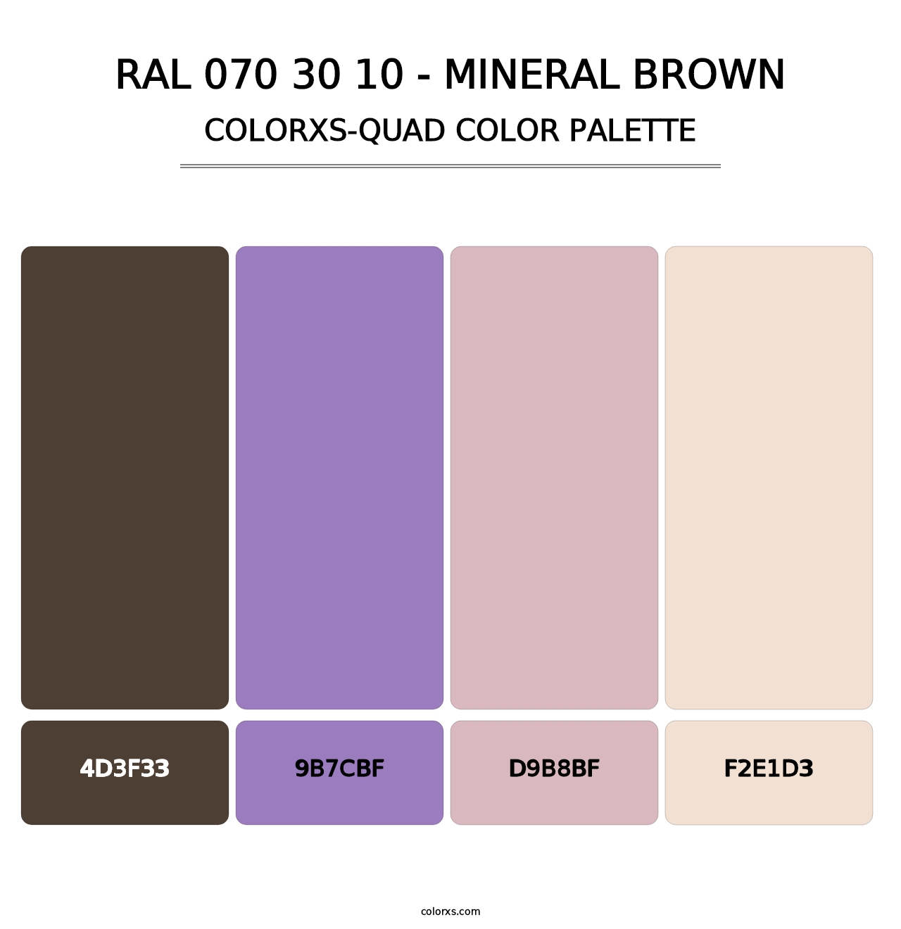 RAL 070 30 10 - Mineral Brown - Colorxs Quad Palette