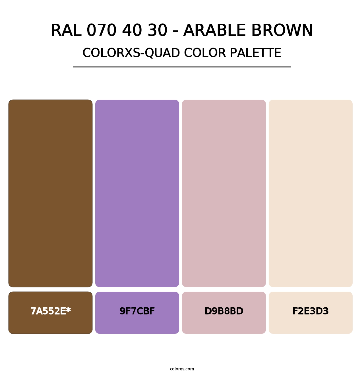 RAL 070 40 30 - Arable Brown - Colorxs Quad Palette