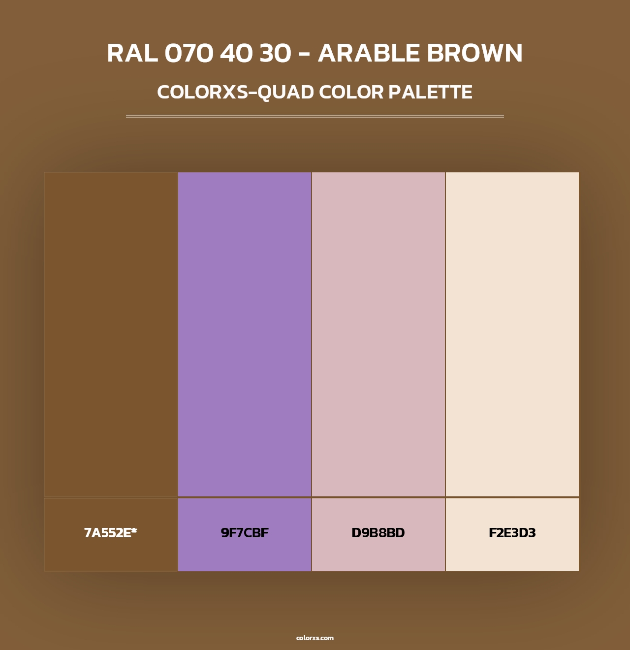 RAL 070 40 30 - Arable Brown - Colorxs Quad Palette