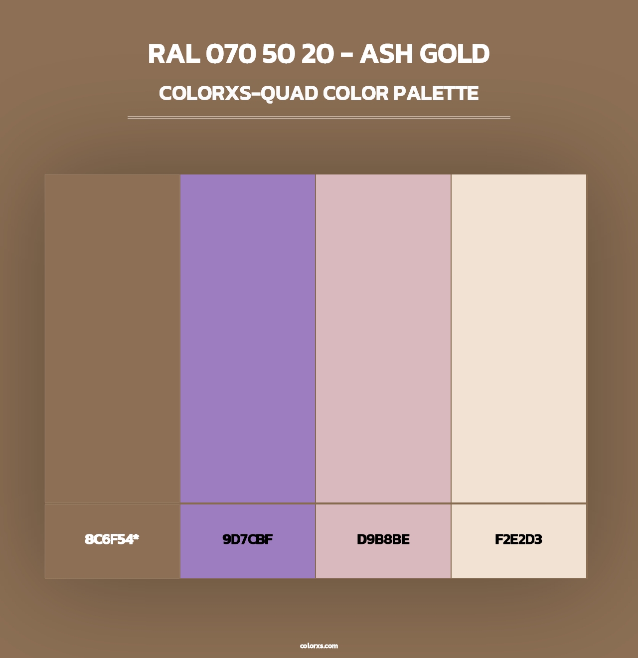 RAL 070 50 20 - Ash Gold - Colorxs Quad Palette