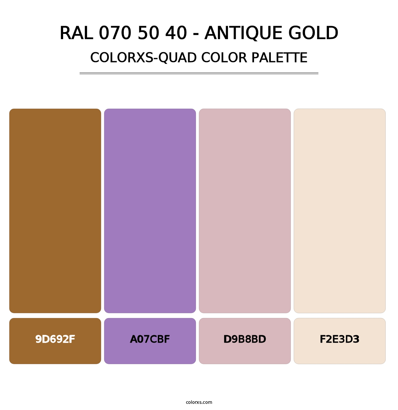 RAL 070 50 40 - Antique Gold - Colorxs Quad Palette